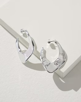 Silver Tone Front to Back Hoop Earrings | Chico's