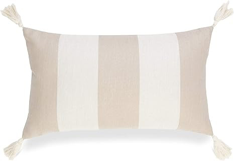 Hofdeco Beach Coastal Indoor Outdoor Pillow Cover ONLY, Water Resistant for Patio Lounge Sofa, Ta... | Amazon (US)