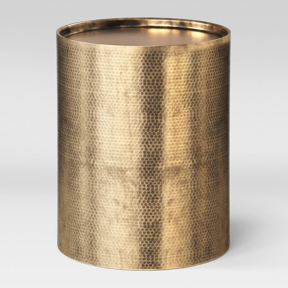 Manila Cylinder Drum Accent Table Gold - Project 62 | Target