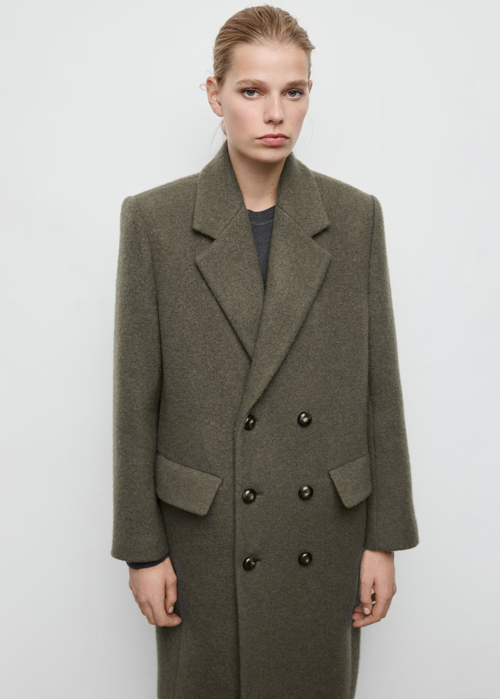 Double-breasted wool coat | MANGO (UK)