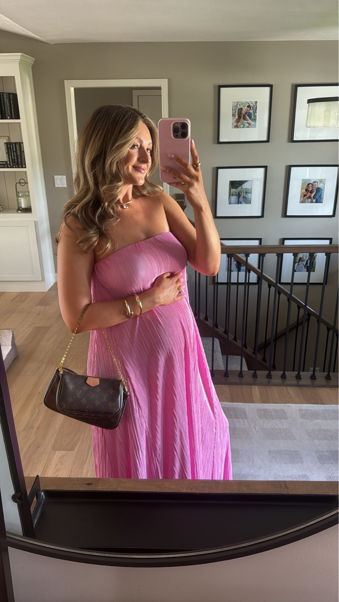 ASOS midi dress in size 6! It is sold out in pink but comes in yellow & black! 

Wedding guest dress, maternity dress
