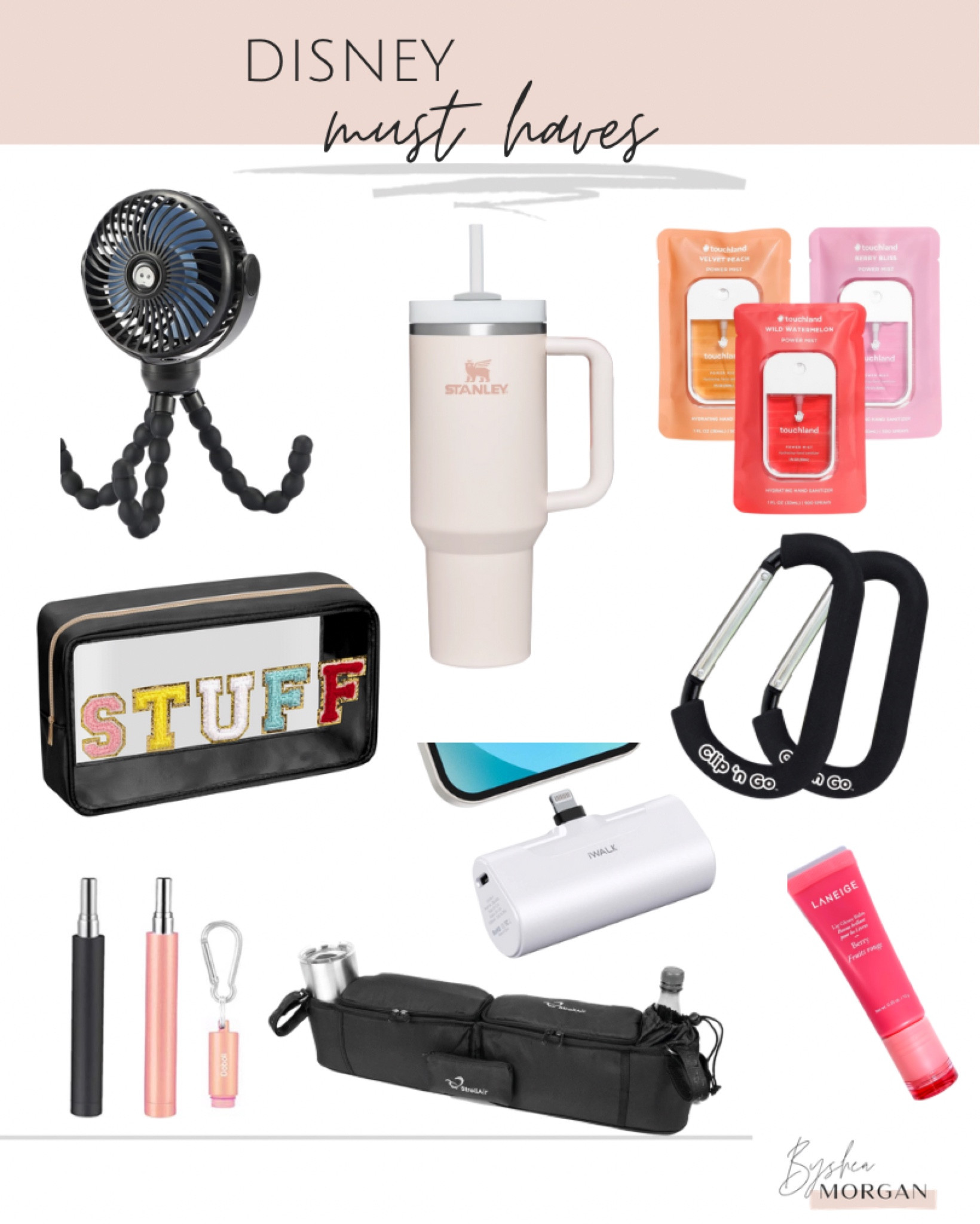 Disney just have, portable fan, stroller hooks, double stroller organizer 