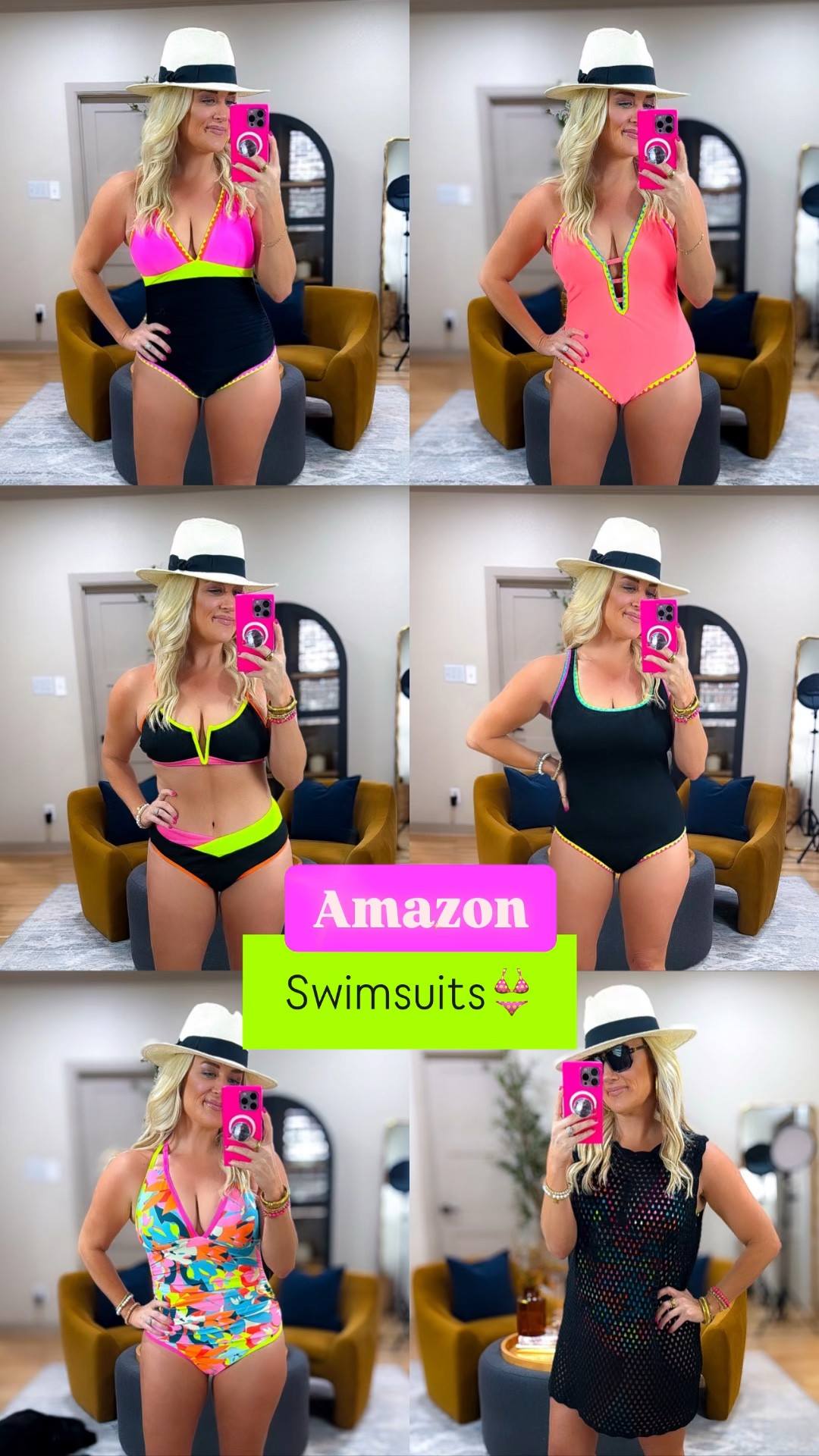 New popvil Amazon swimsuits!!! These fit great and are so cute! Wearing size medium in all of them 💚🩷 

#LTKSwim #LTKTravel #LTKFindsUnder50