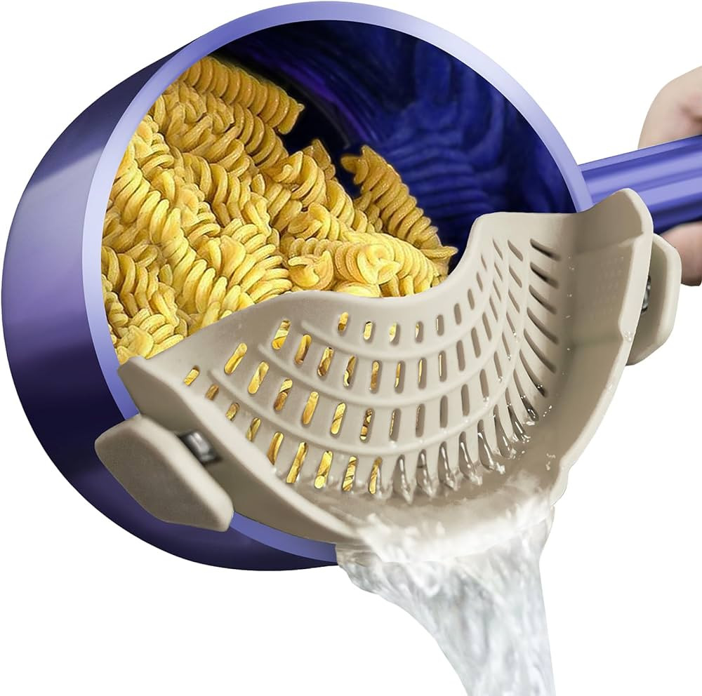 AUOON Clip On Strainer Silicone for All Pots and Pans, Pasta Strainer Clip on Food Strainer for M... | Amazon (US)