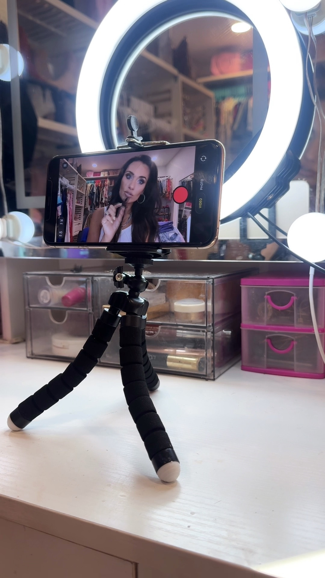 CONTENT DAY ESSENTIALS! 📸🎥 Here’s a few staples I swear by when I’m filming! This tripod is so easy and flexible, also the best for using on a table or desk. My clip on light gives the BEST lighting for selfies or indoor lighting. Couldn’t do my video content without this clip on mic! All the essentials- buy one get two FREE!  Use AliExpress search code AYESR4. 😊

#LTKdayinmylife #LTKstorytime #LTKSaleAlert