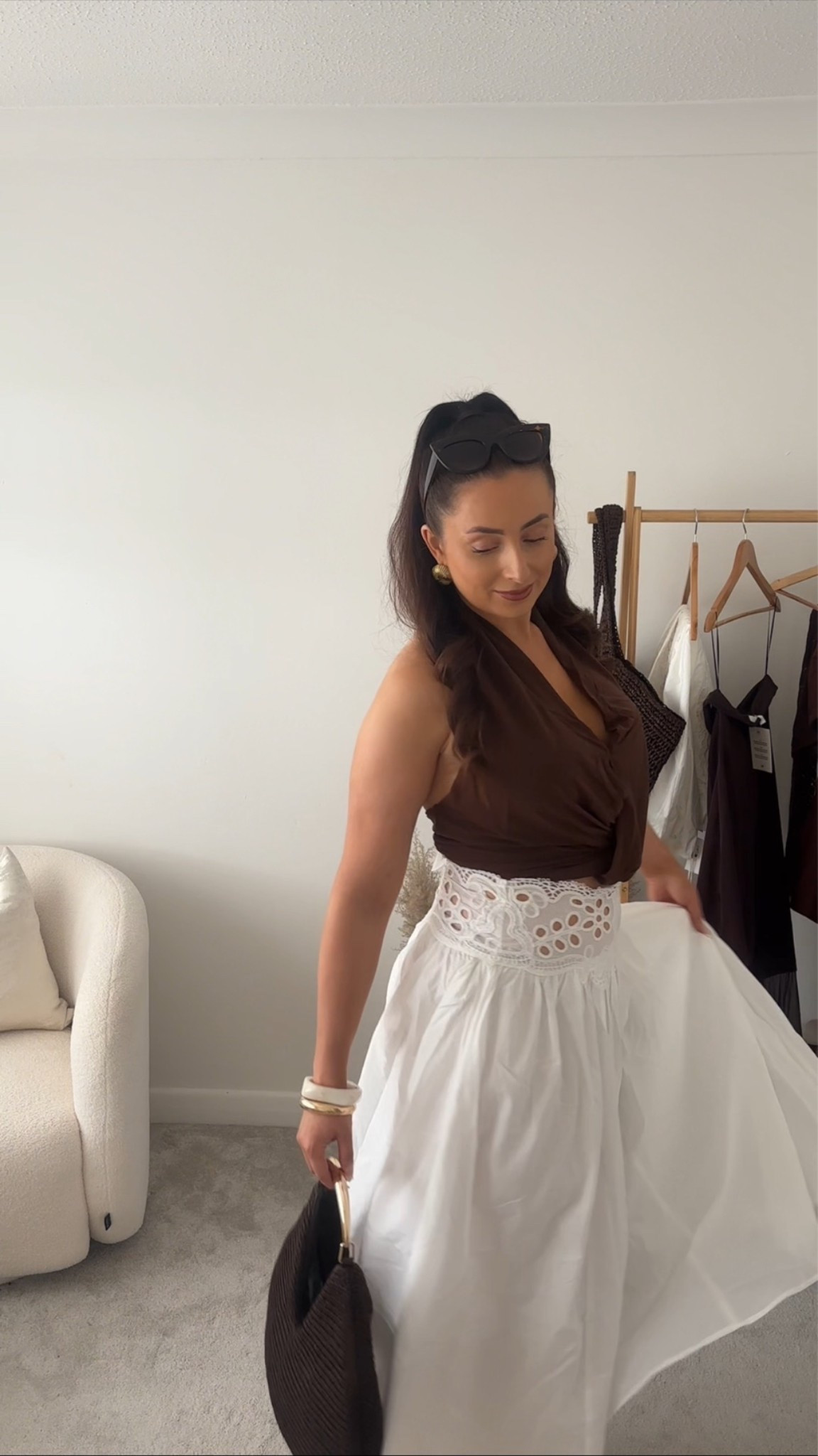 H&m, skirt, maxi skirt, chocolate brown, halter top; summer outfit inspo

#LTKsummer #LTKeurope #LTKstyletip