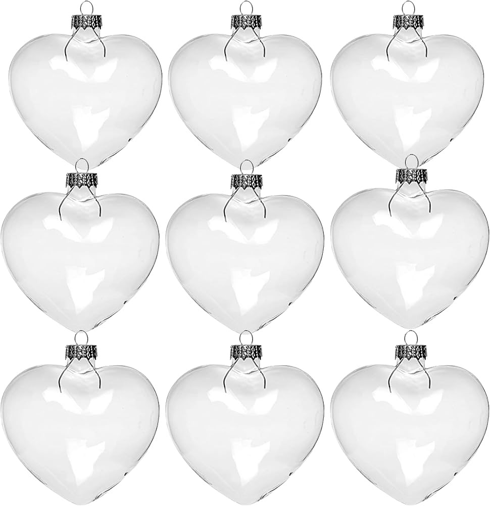4E's Novelty Glass Heart Christmas Ornament 60mm/2.36" Clear Fillable Ornaments (12 Pack) – DIY... | Amazon (US)
