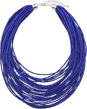 Bocar Multi Layer Chunky Bib Statement Seed Beads Cluster Collar Necklace for Women Gift (NK-1035... | Amazon (US)