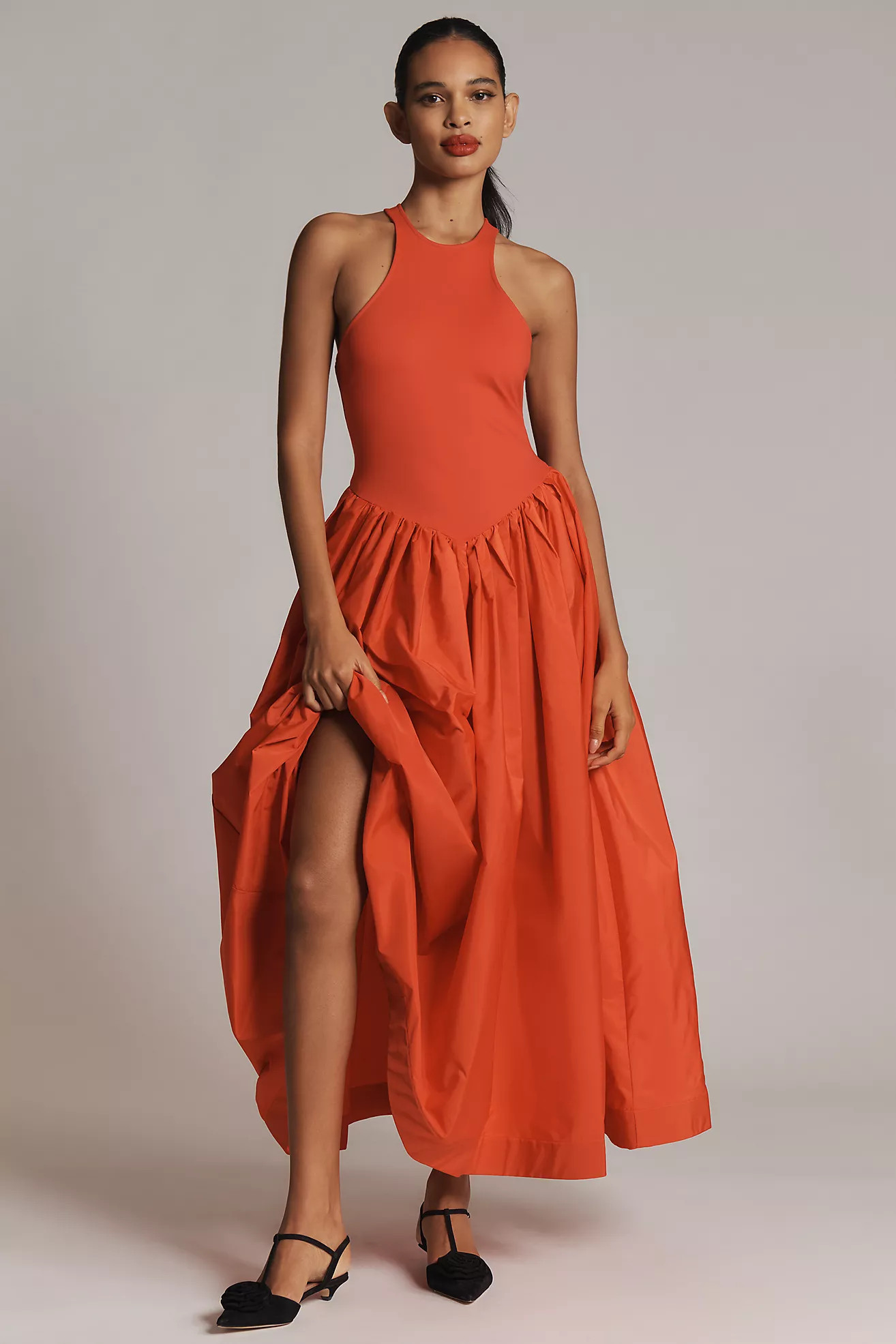 Maeve Sleeveless Crew-Neck Drop-Waist Maxi Dress | Anthropologie (US)