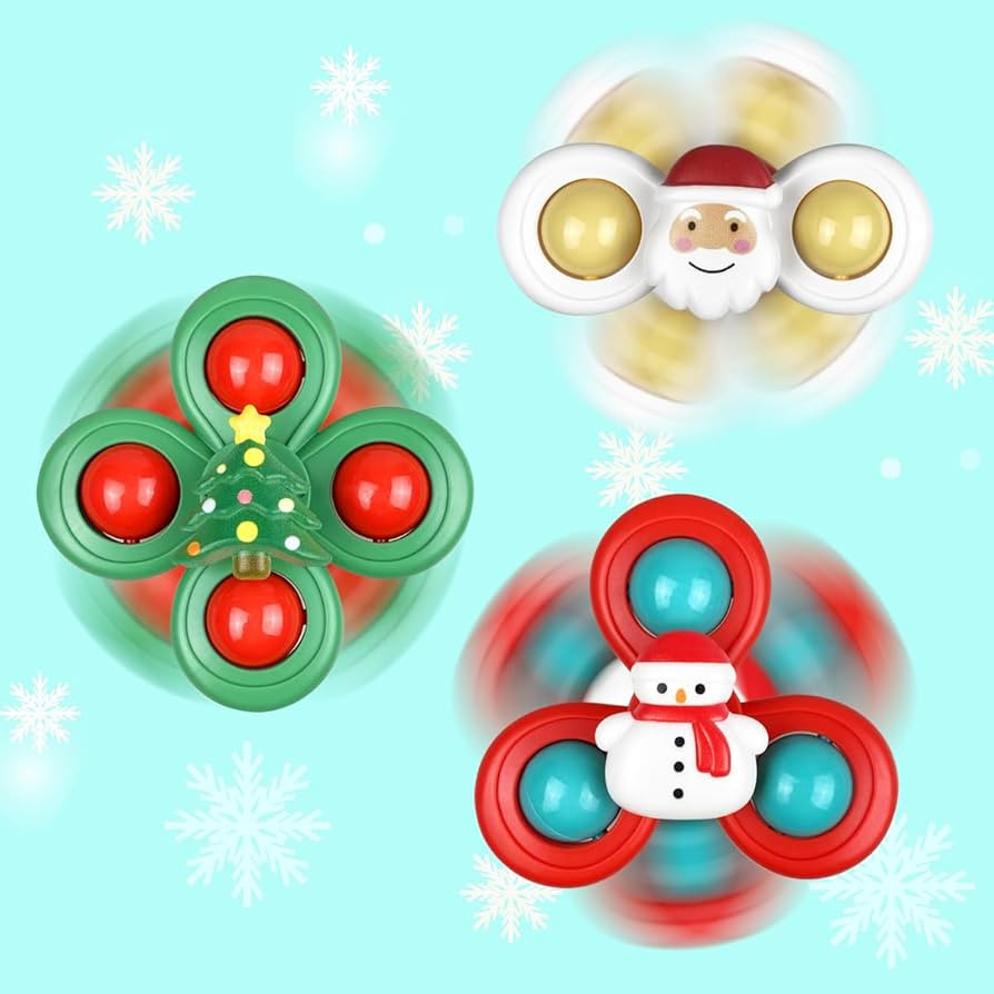 Jofan 3 Pack Christmas Suction Cup Spinner Toys for Baby Toddlers Kids Christmas Stocking Stuffer... | Amazon (US)