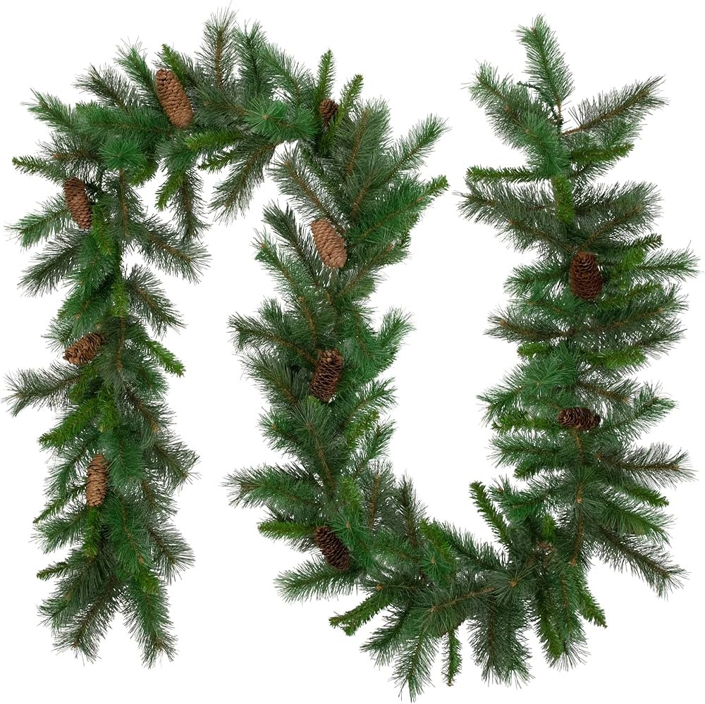 Northlight Pine and Pine Cones Artificial Christmas Garland - 9' x 12" - Unlit | Amazon (US)
