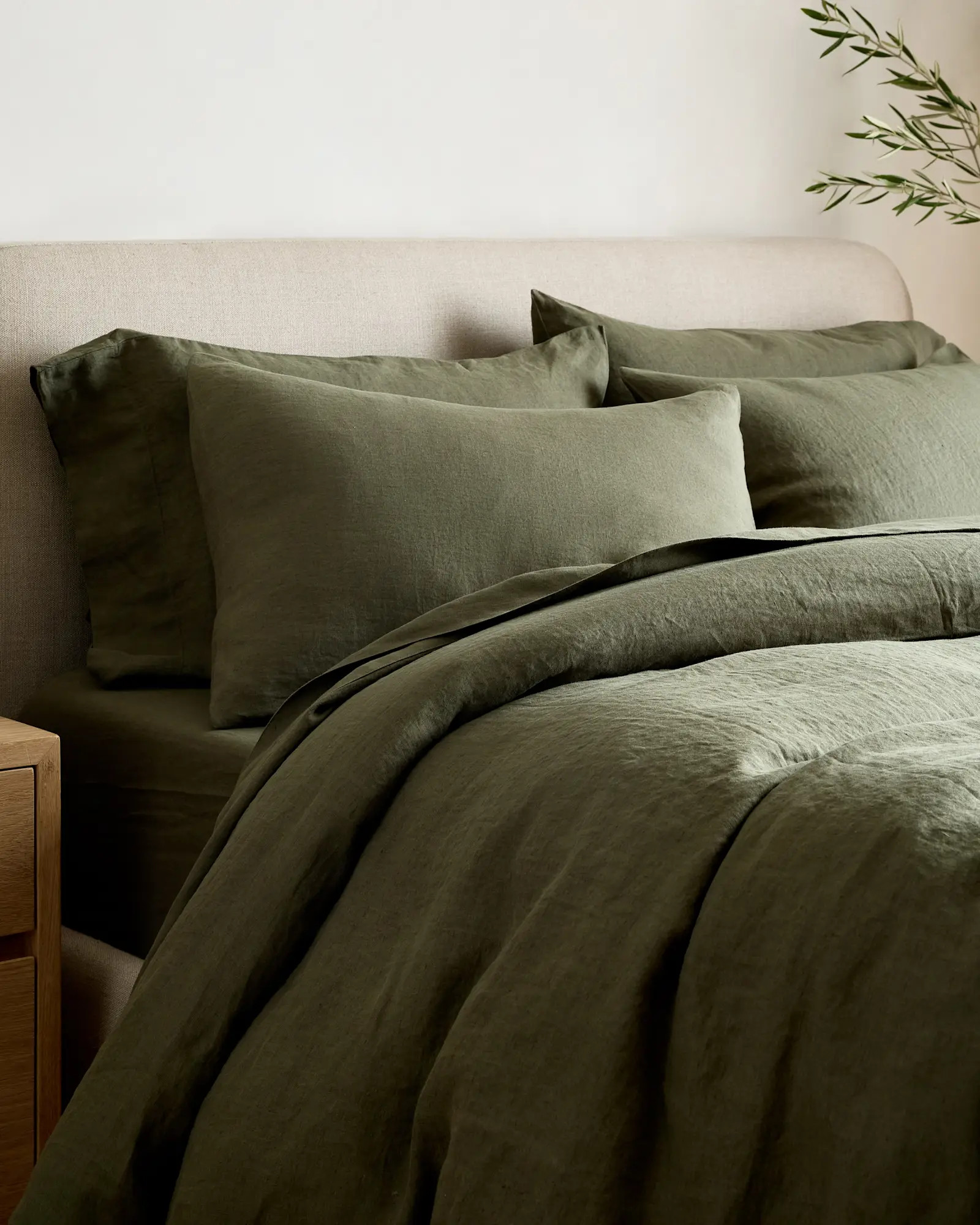 European Linen Duvet Cover Set in Dusty Olive | Quince