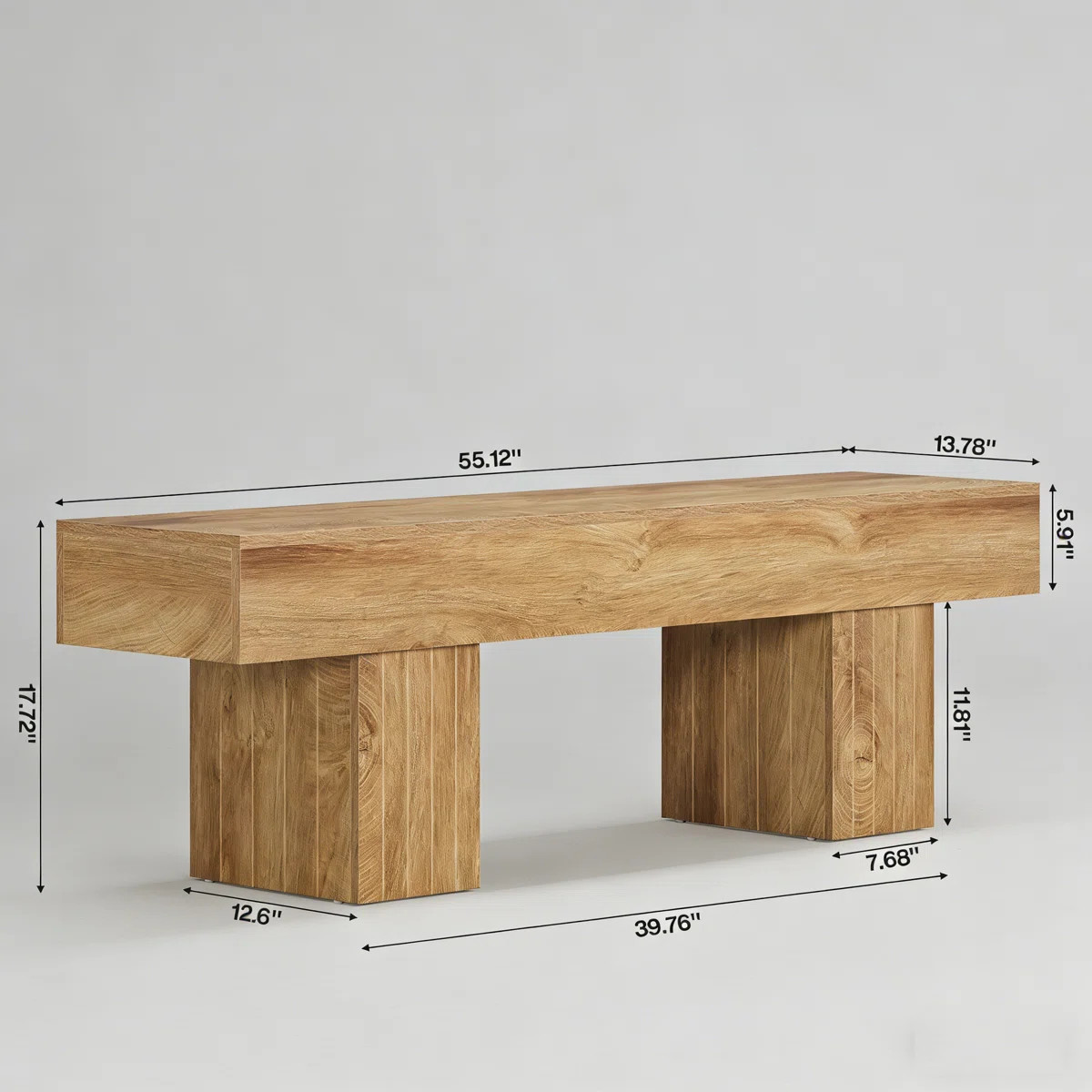 55" Wooden Entraway Bench, Indoor Bench End of Bed bench for Dining Room, Bedroom | Wayfair North America