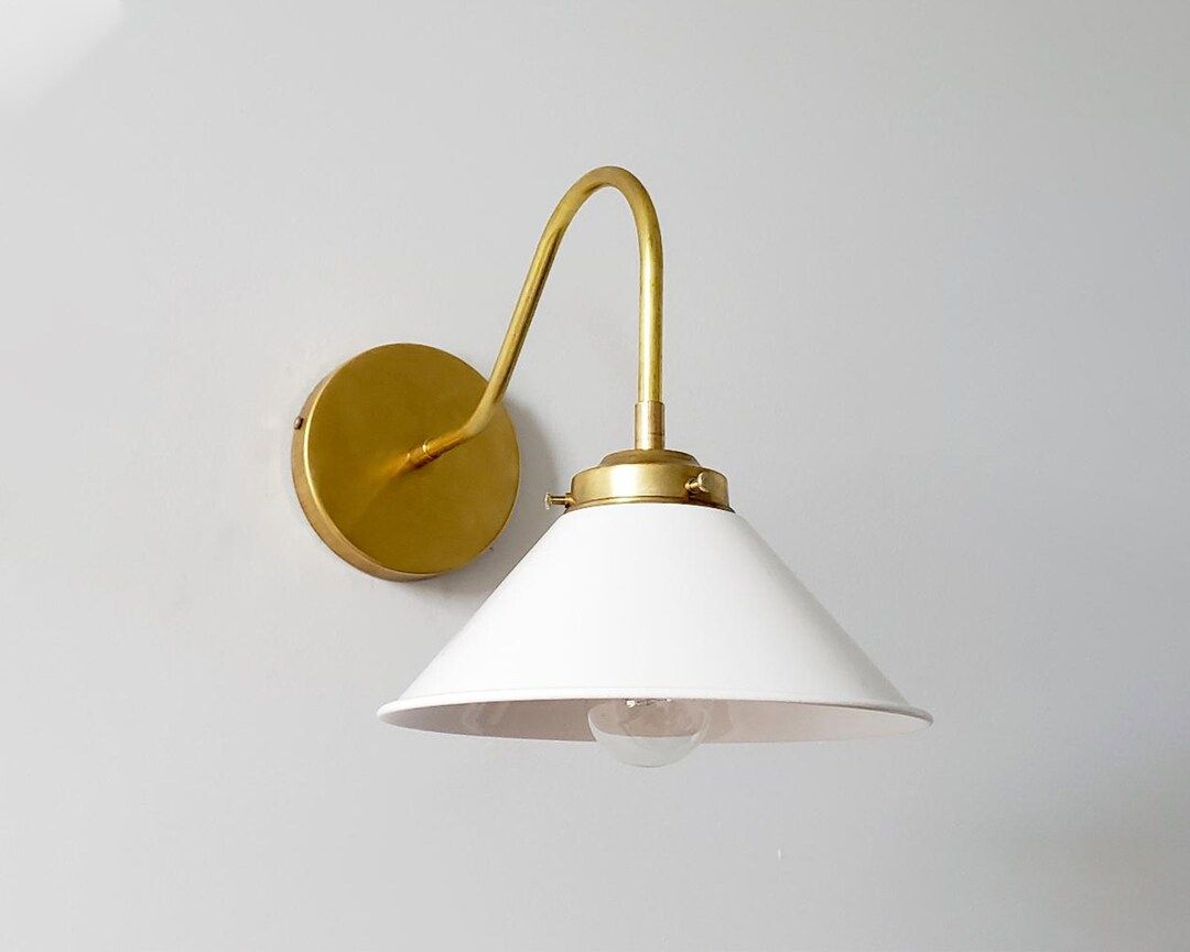 Brass light Mid Century Sconce - Modern Wall Lamp, Vanity Lighting, Wall Sconce, Wall Light Fixtu... | Etsy (US)