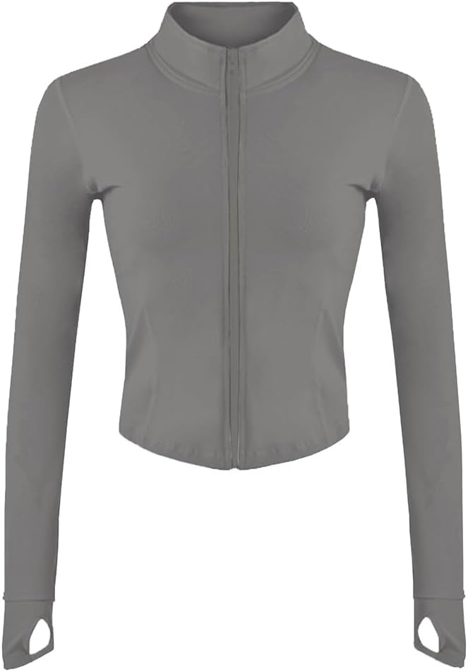 Lviefent Womens Lightweight Full Zip Running Track Jacket Workout Slim Fit Yoga Sportwear with Th... | Amazon (US)