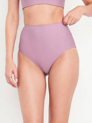 Matte High-Waisted Bikini Swim Bottoms | Old Navy (US)