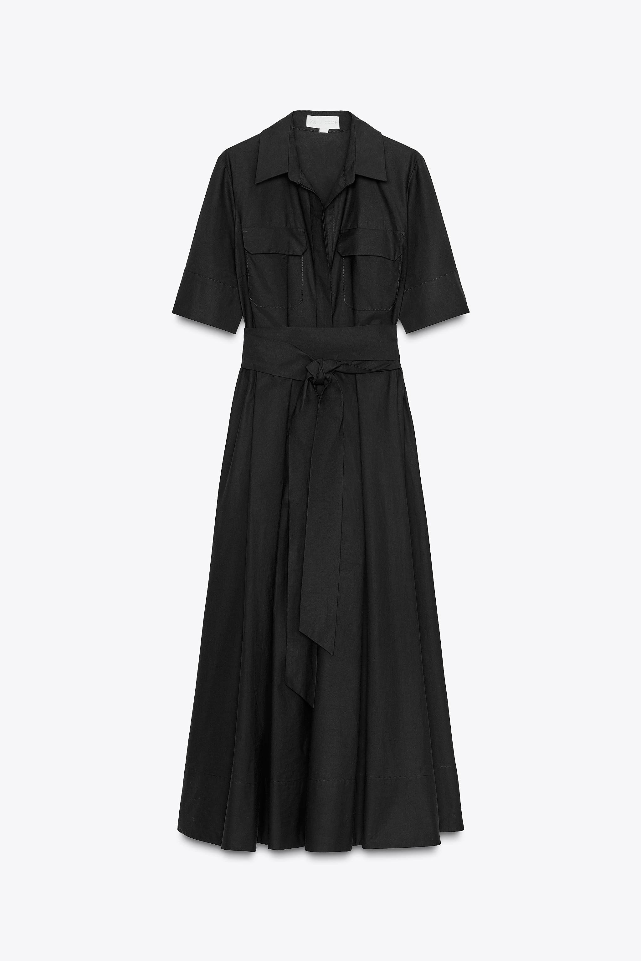 ZW COLLECTION POPLIN MIDI DRESS | Zara US