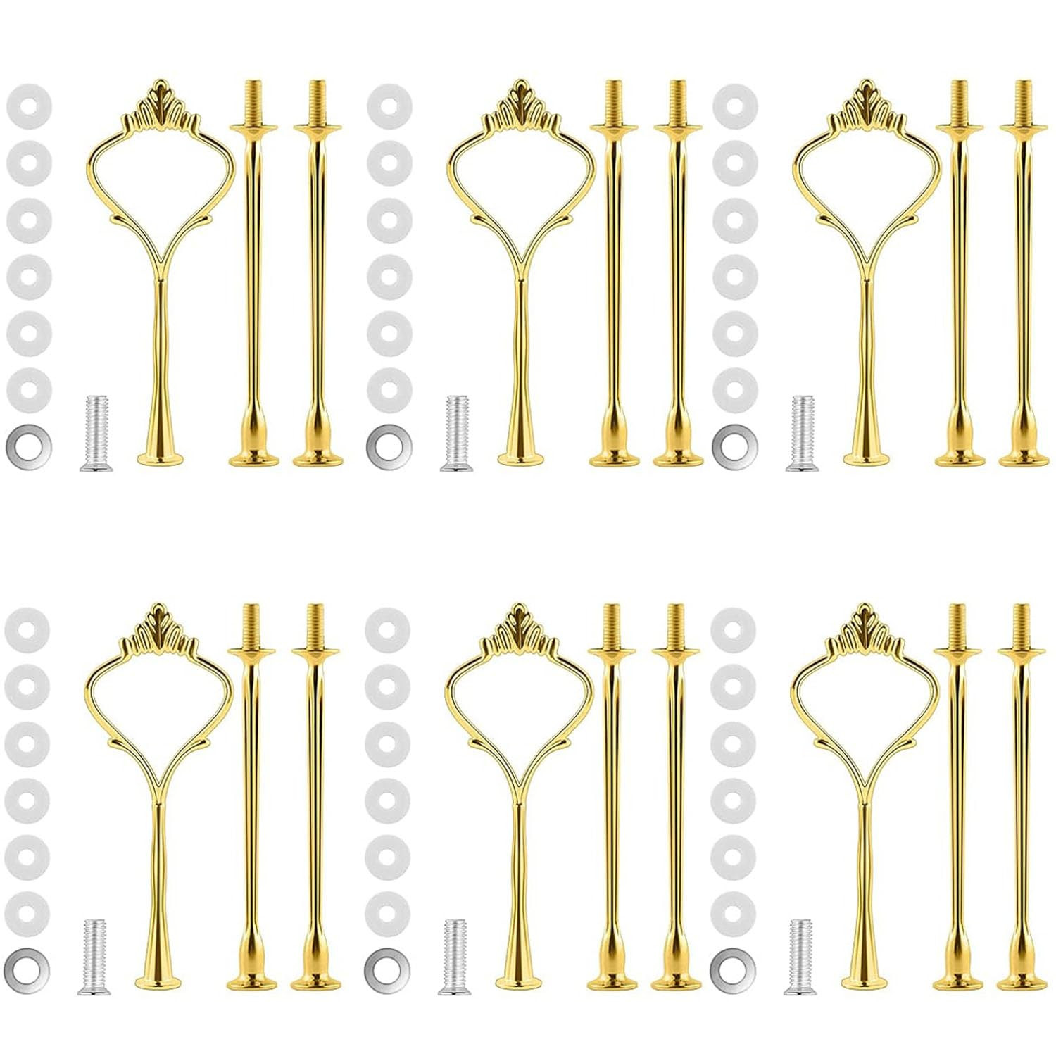 Bringsine 6 Set Cake Stand Hardware Kit Tiered Tray Hardware Fittings 3 Tier Cake Stand Holder fo... | Amazon (US)
