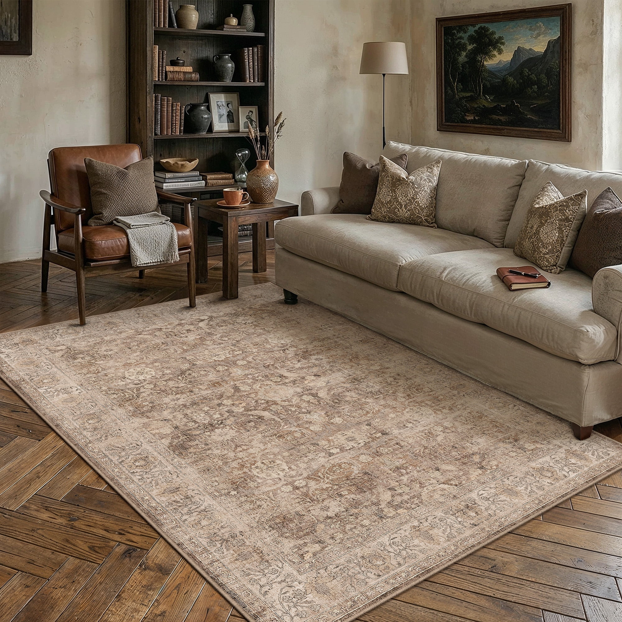 PureCozy 5'x7' Area Rugs for Living Room Bedroom Kitchen Vintage Traditional Oriental Washable No... | Walmart (US)