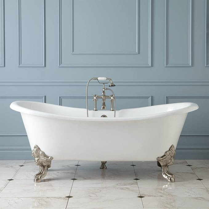 Signature Hardware 917203-59 Lena 59" Cast Iron Clawfoot Tub with Monarch Imperial Feet | Amazon (US)