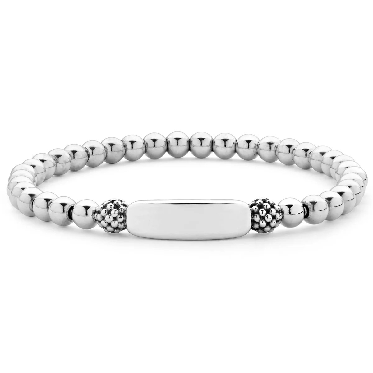 Silver Station Stretch Bead Bracelet | LAGOS