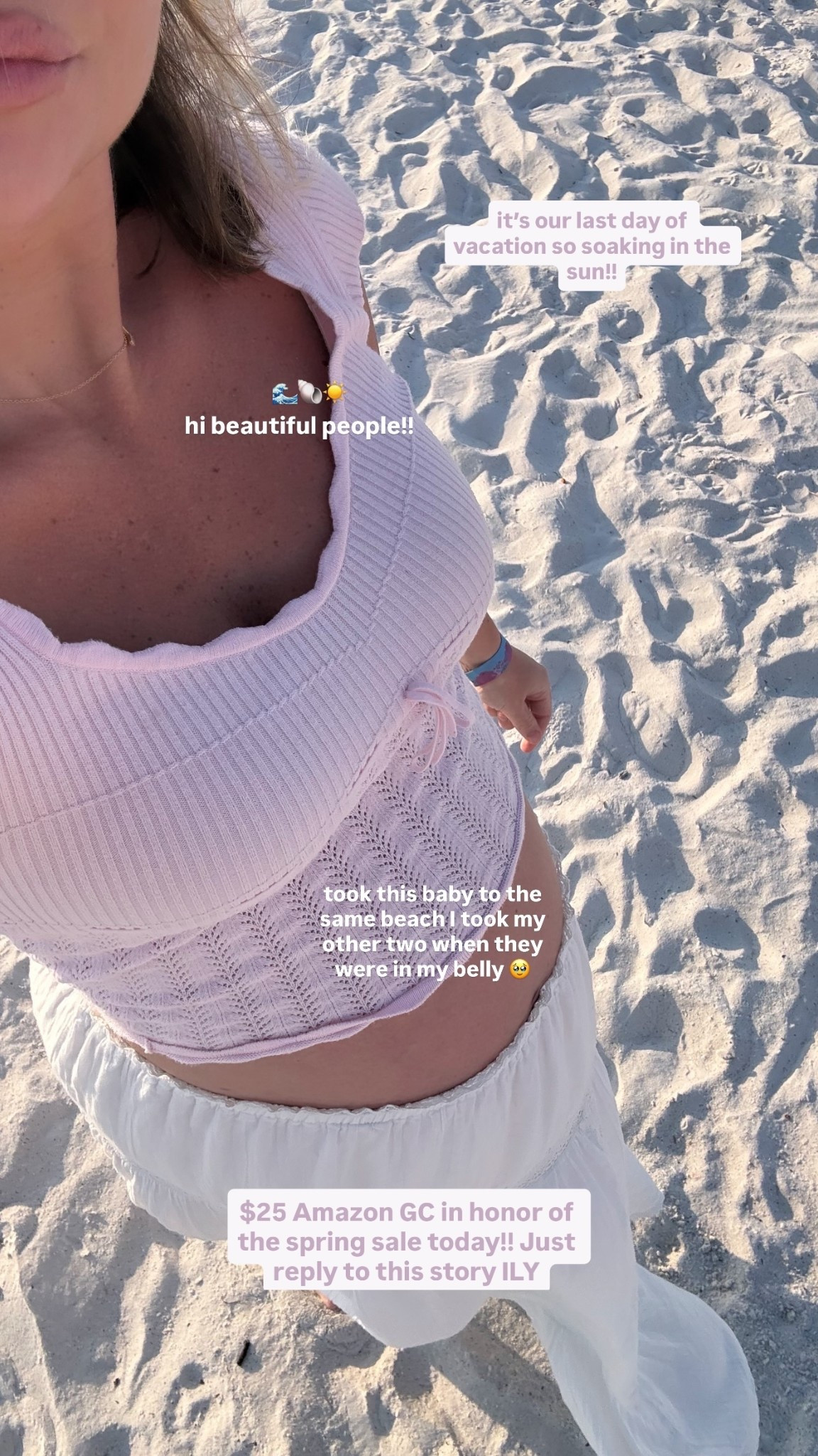 hi beautiful people!! took this baby to the same beach I took my other two when they were in my belly 🥹 🌊🐚☀️ it’s our last day of vacation so soaking in the sun!! 

#LTKBump #LTKmomlife #LTKootd