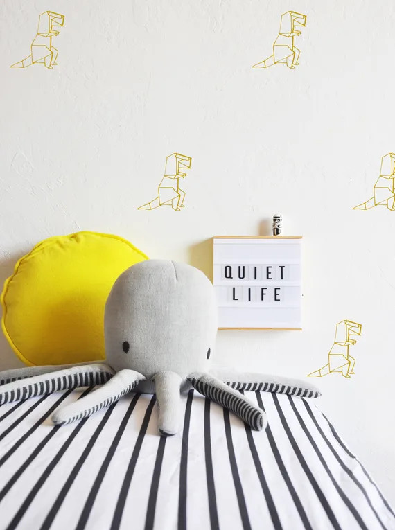 Wall Decal - Origami T Rex - Wall Sticker - Room Decor - Wall Decor | Etsy (US)