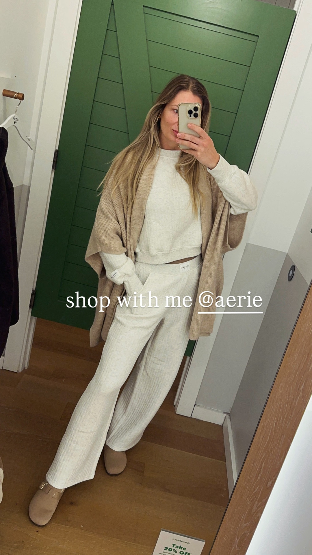 Shop with me @aerie today-

Shoutout to these viral sets, the cool texture and style immediately caught my eye. They came in several colors so grab your set while still available. These will sell out! 

*pants size S (tts), sweatshirt is XS, I would have taken S or M but it was sold out 

#aerie #matchingsets #christmasmorning #loungewear #casualcool #trendy #viral #teenagegirlgiftideas #sweatpants #sweatshirt #americaneagle

#LTKootd #LTKHoliday #LTKGiftGuide