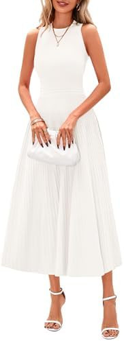 PRETTYGARDEN Spring Casual Dresses for Women 2026 Summer Business Work Midi Sleeveless A Line Ple... | Amazon (US)