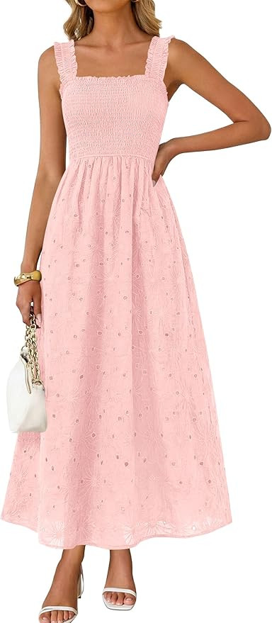 KIRUNDO Summer Lace Dress Vacation Outfits for Women 2026 Wedding Guest Dresses Maxi Beach Boho S... | Amazon (US)