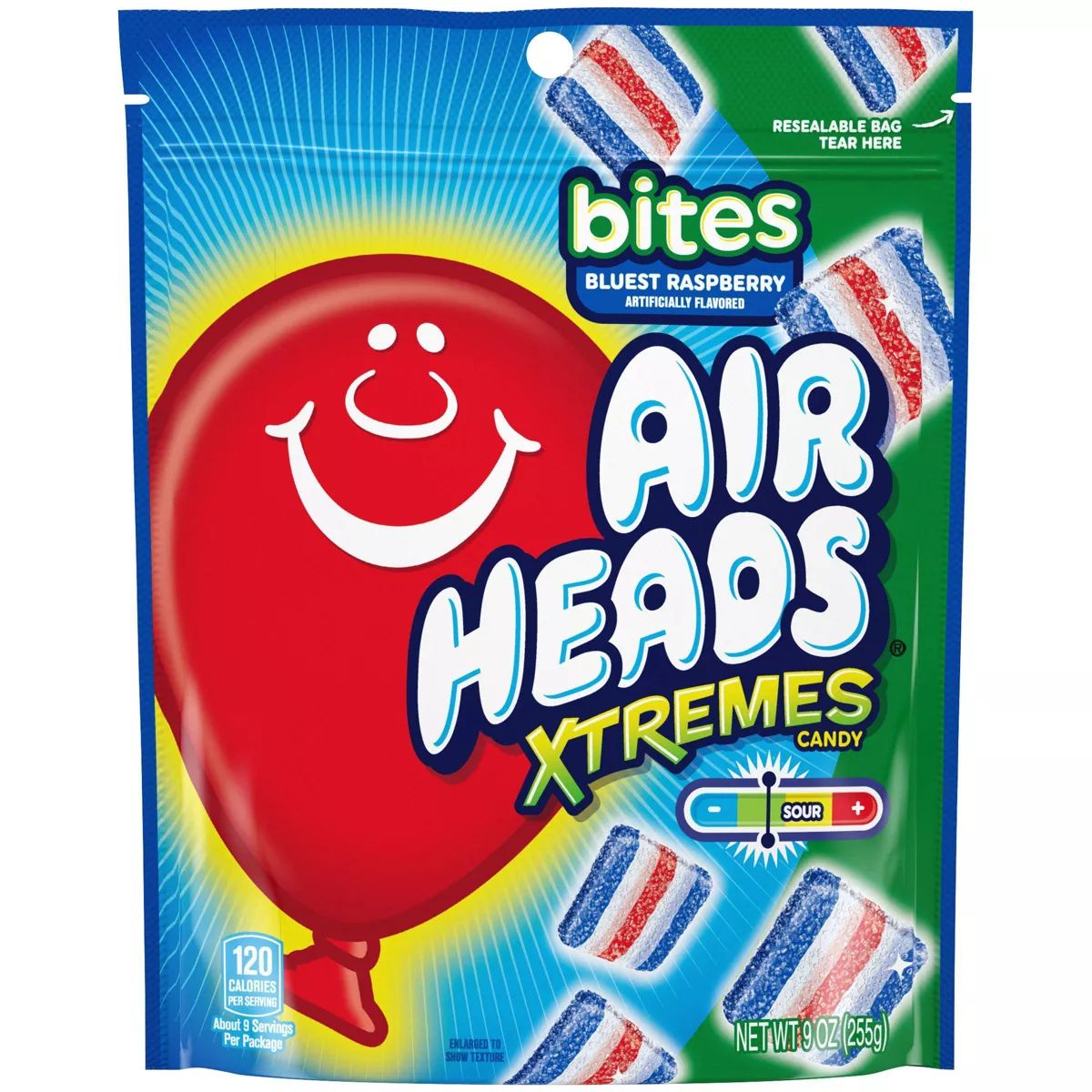 Airheads Xtremes Blue Raspberry Candy Standup Bag - 9oz | Target