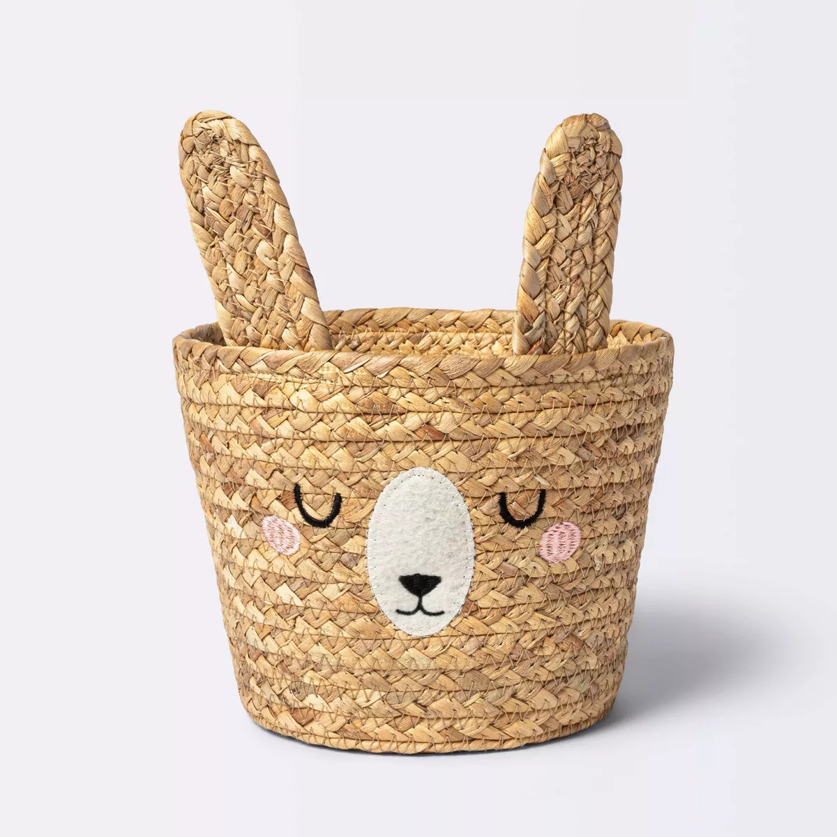 Braided Water Hyacinth Small Round Storage Basket - Rabbit - Cloud Island™ | Target