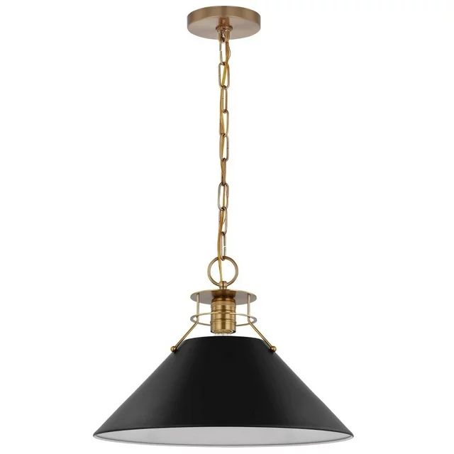 Nuvo Lighting 60/7525 Outpost 17" Wide Pendant - Matte Black / Burnished Brass | Walmart (US)