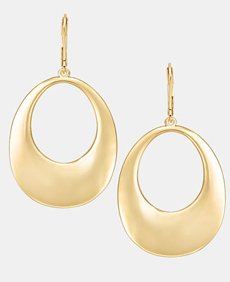 Lauren Ralph Lauren Gold-Tone Large Open Drop Earrings  - Macy's | Macy's