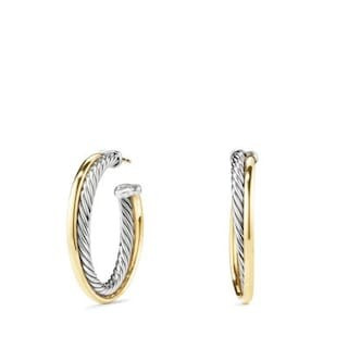 David Yurman Crossover Hoop Earrings With 18K Gold | David Yurman