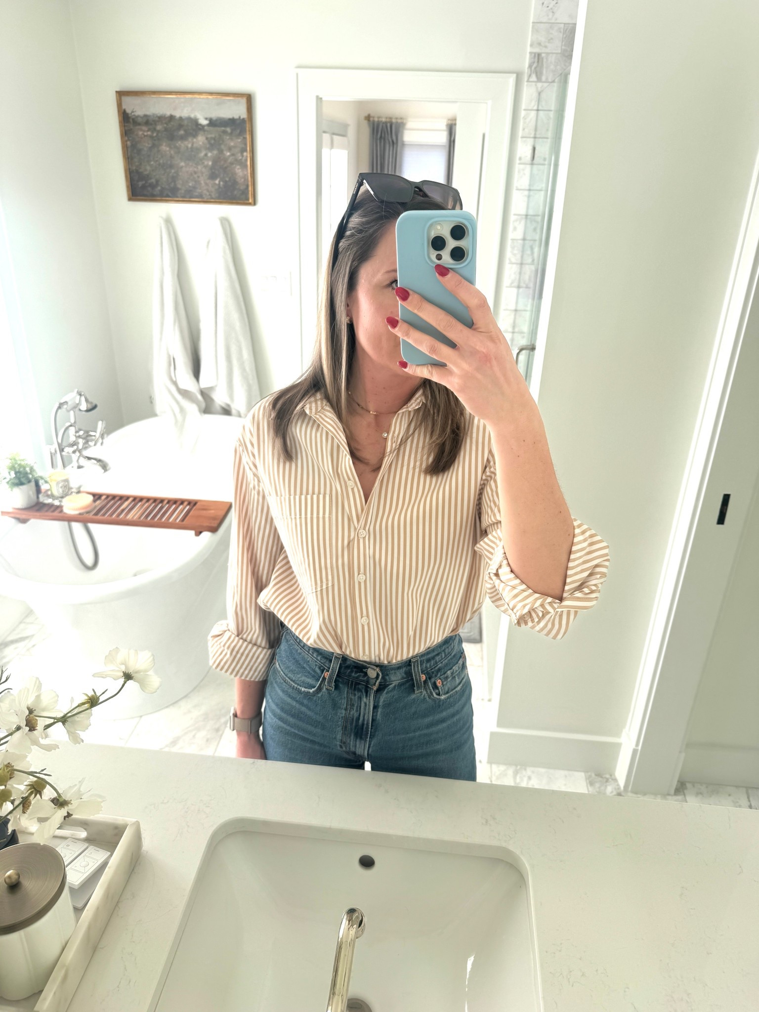 My fav new button down. Slightly oversized but still tailored. 

#LTKspringtrends #LTKgrwm #LTKOver40