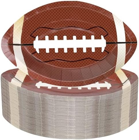 120 Pieces Football Shaped Disposable Paper Plates elliptical Football Themed Plates Football Par... | Amazon (US)
