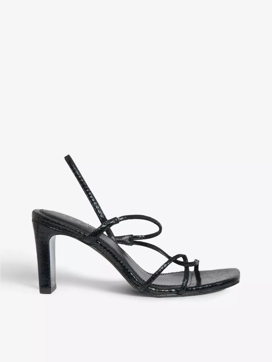 Faye snakeskin-embossed leather strappy sandals | Selfridges