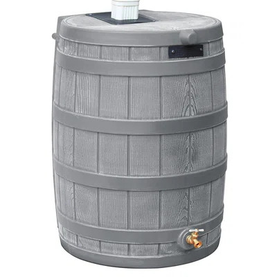 Good Ideas RW50 Rain Wizard 50 Gallon Plastic Rain Barrel Water Collector, Gray | Wayfair North America
