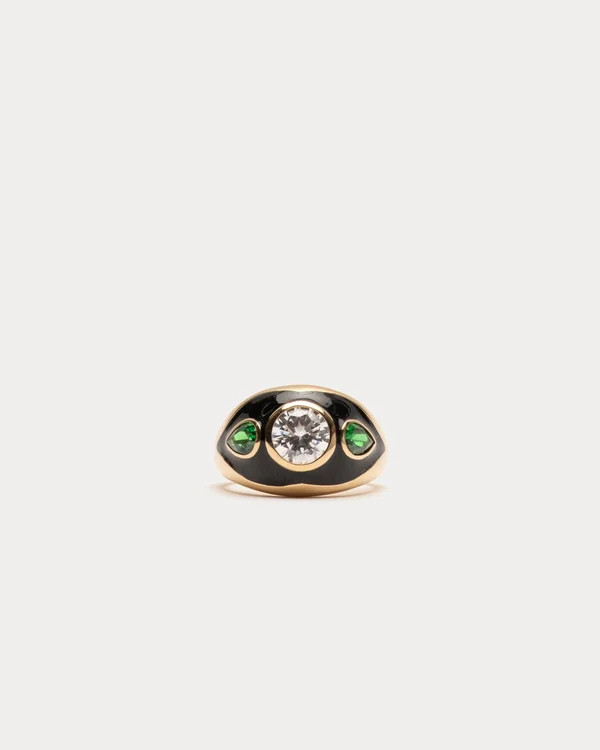 Luna Nera Cocktail Ring - Black | Frances Valentine