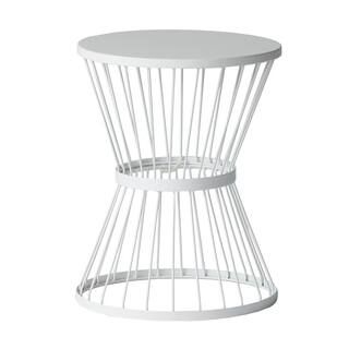 Noble House Lassen Matte White Round Metal Outdoor Side Table 41033 - The Home Depot | The Home Depot