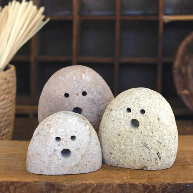 Decorative Halloween River Rock Ghosts Set of 3 | Antique Farm House