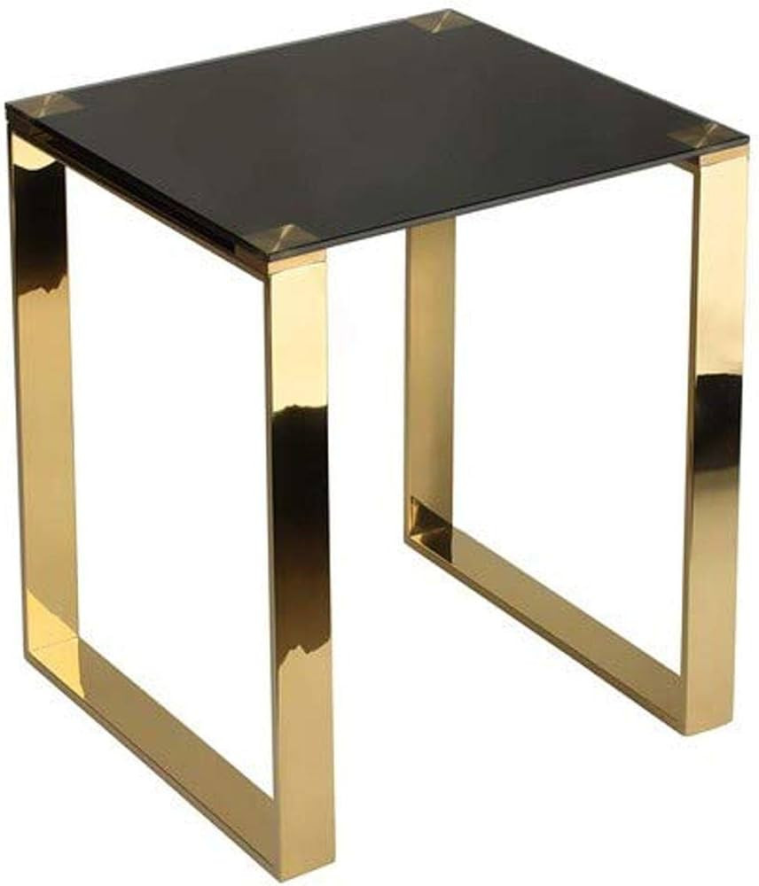 Cortesi Home CH-ET636045 Remini End Table, Gold Metal and Black Glass, End Table 18" | Amazon (US)