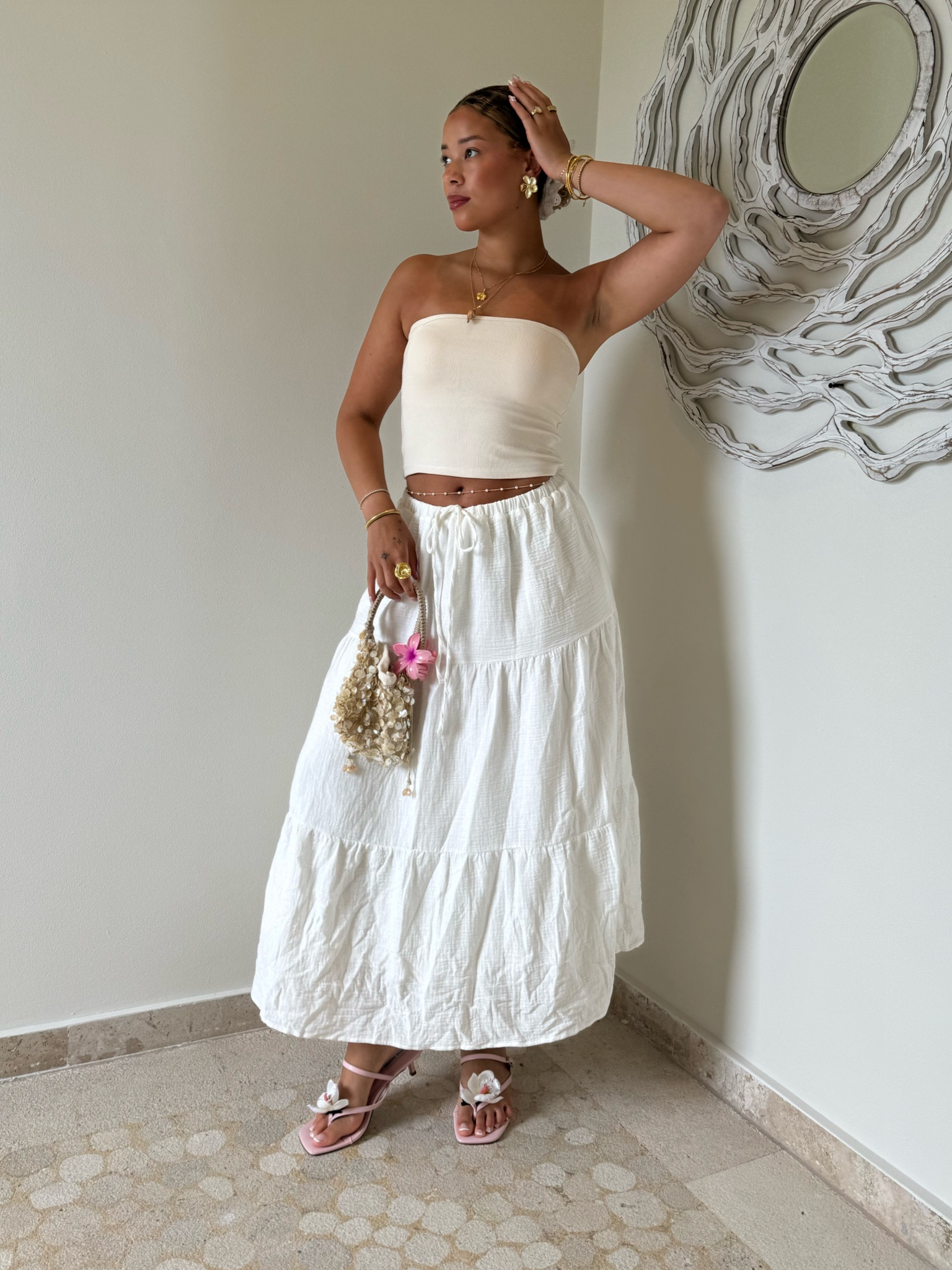 
top: small 
skirt: large 
