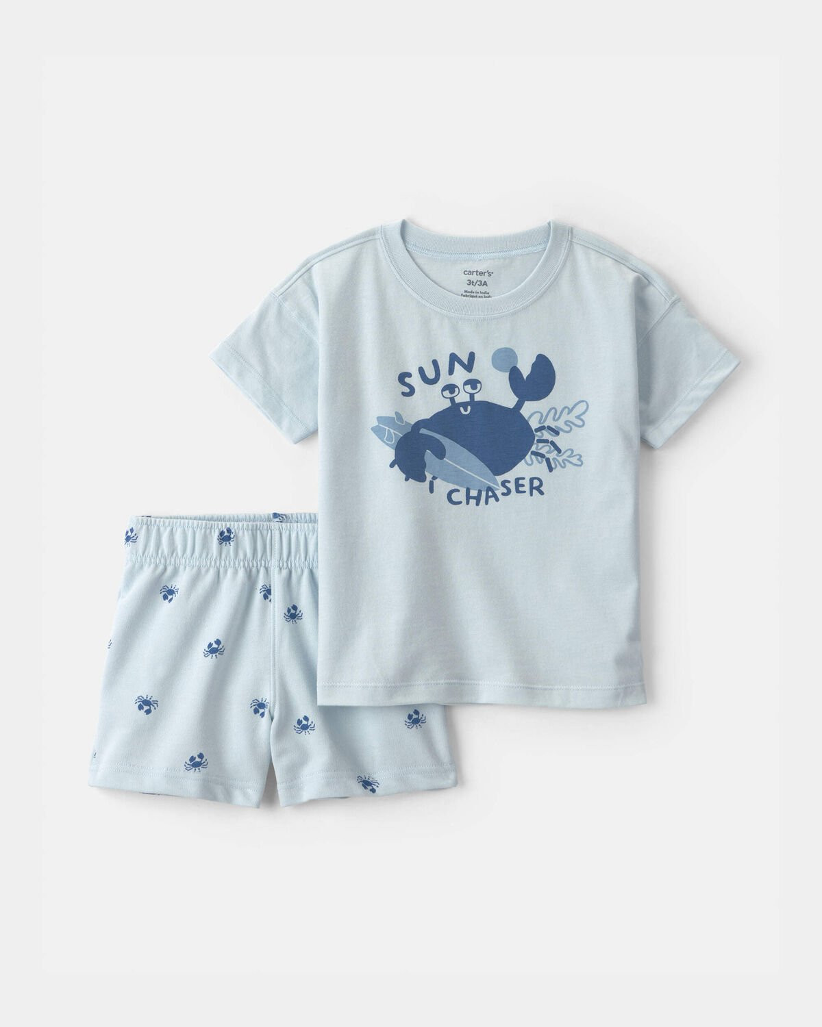 Toddler Boy 2-Piece Crab Short-Sleeve Top & Short Set - Blue | Carter's Inc