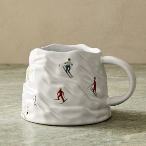 Holiday Skiers Stoneware Figural Mug | West Elm (US)