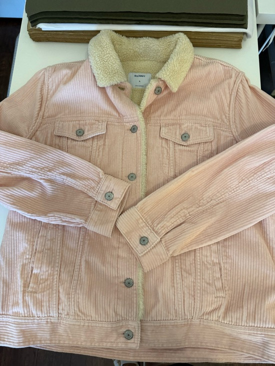 New Old Navy women’s  Pink Sherpa-Lined Corduroy Jacket sz xl | Poshmark