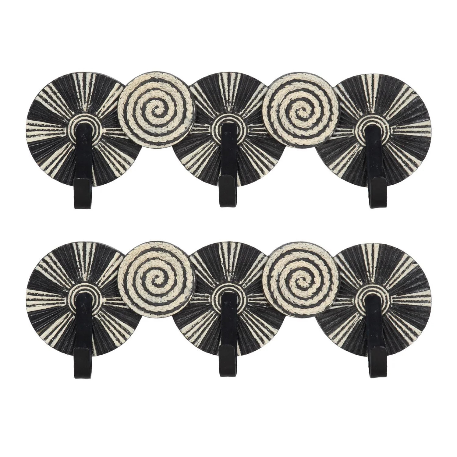 hometrends Spinoza Plaque with Hooks Set, Black/Natural | Walmart (CA)