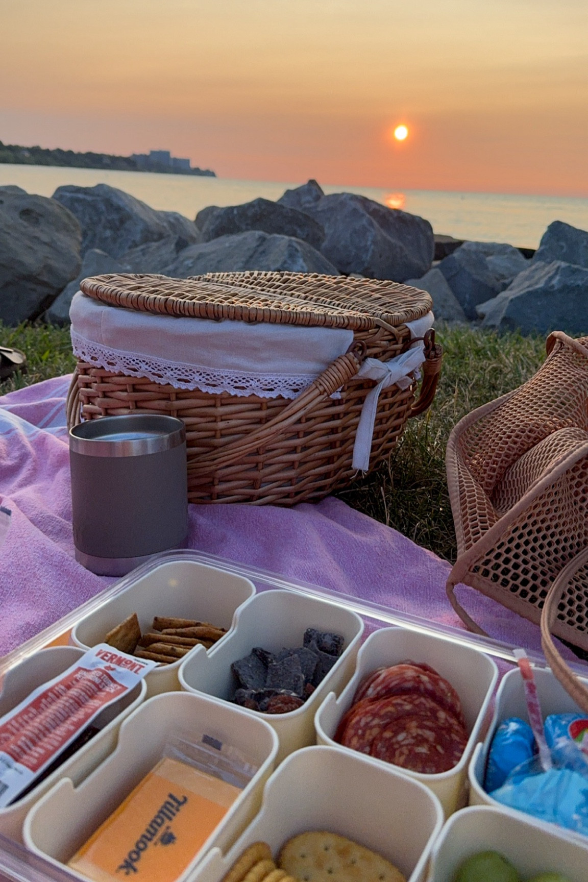 Sunset night. Picnic. Charcuterie board. Date night. Girls night. Sunset picnic. Picnic basket. Amazon outdoor stuff. 

#LTKStyleTip #LTKActive #LTKSeasonal