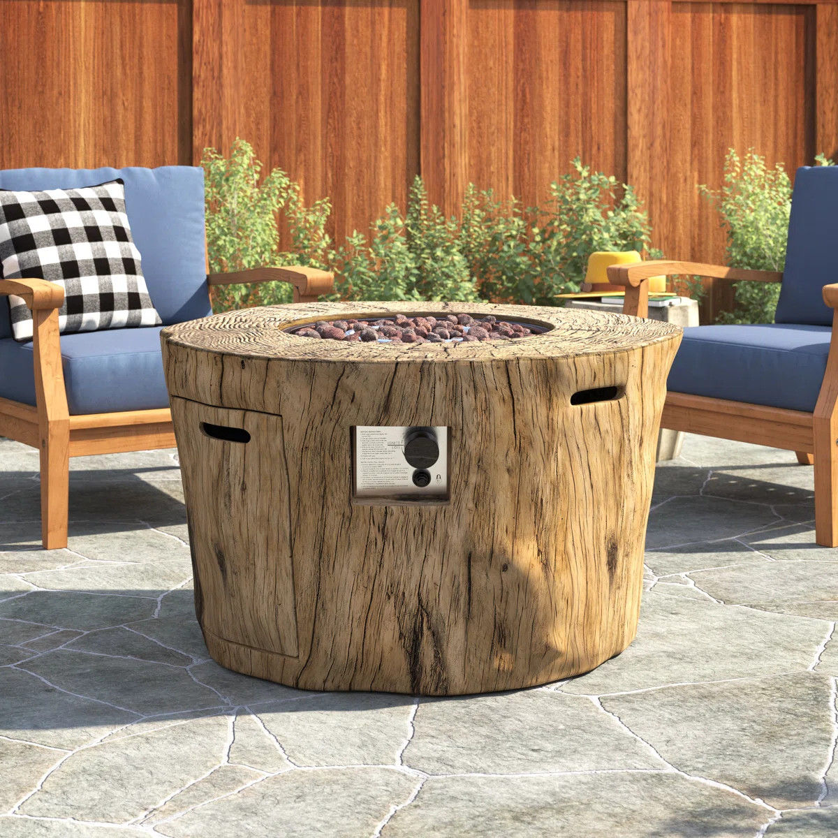 Statham Cylinder Propane Smokeless Fire Pit Table with Hidden Fuel Tank | Wayfair North America